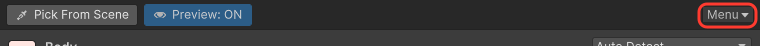 Toolbar menu